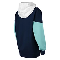Youth Ash/Deep Sea Blue Seattle Kraken Champion League Fleece Pullover Hoodie