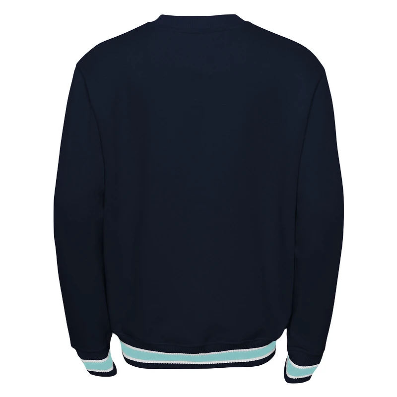 Youth Deep Sea Blue Seattle Kraken Classic Blueliner Pullover Sweatshirt