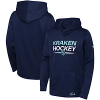 Youth Fanatics Deep Sea Blue Seattle Kraken Authentic Pro Pullover Hoodie
