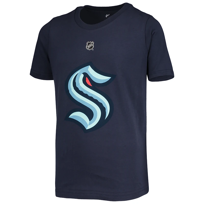 T-shirt avec nom et numéro de joueur Jaden Schwartz Navy Seattle Kraken pour jeunes