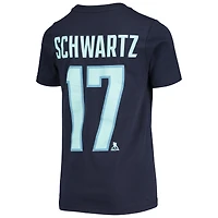 T-shirt avec nom et numéro de joueur Jaden Schwartz Navy Seattle Kraken pour jeunes