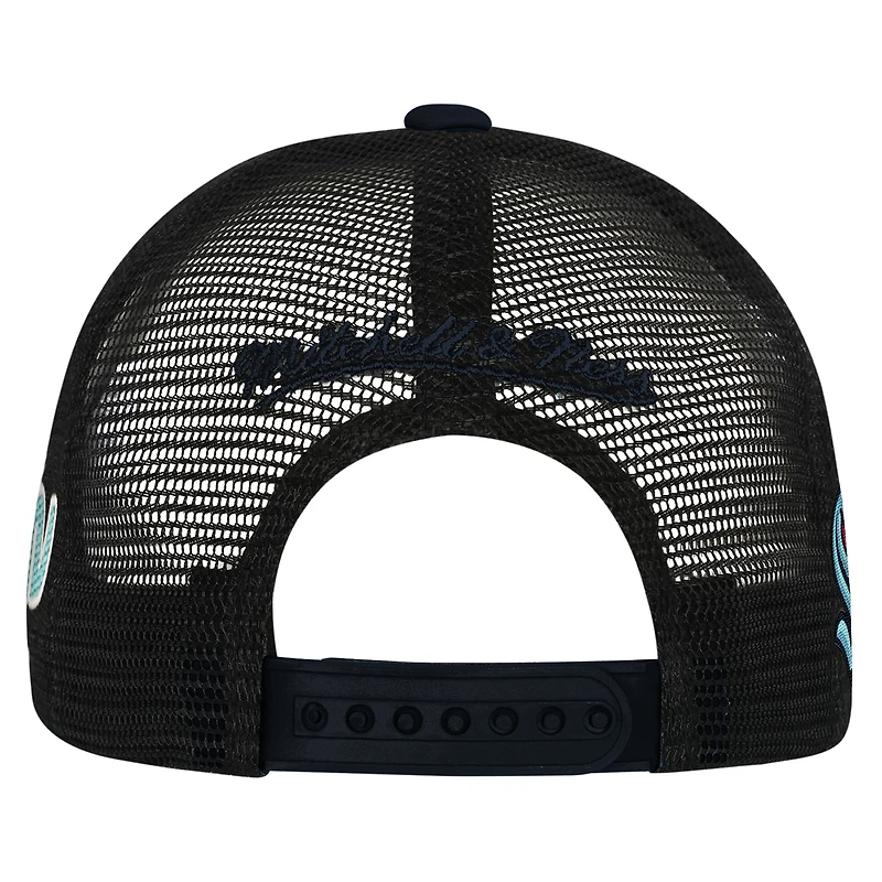 Casquette de camionneur ajustable blanche Seattle Kraken Mascot pour jeunes Mitchell & Ness