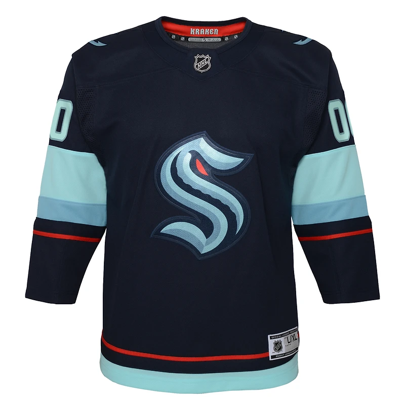 Youth Navy Seattle Kraken Home Premier Custom Jersey