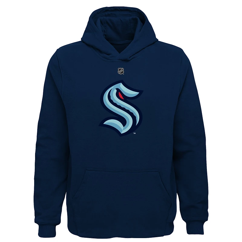 Sweat à capuche Youth Outerstuff Bleu marine Seattle Kraken avec logo principal