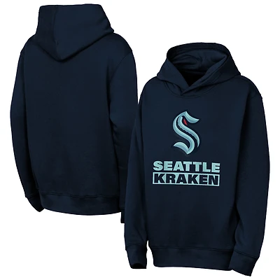 Youth Outerstuff  Deep Sea Blue Seattle Kraken Back to Basics Hoodie