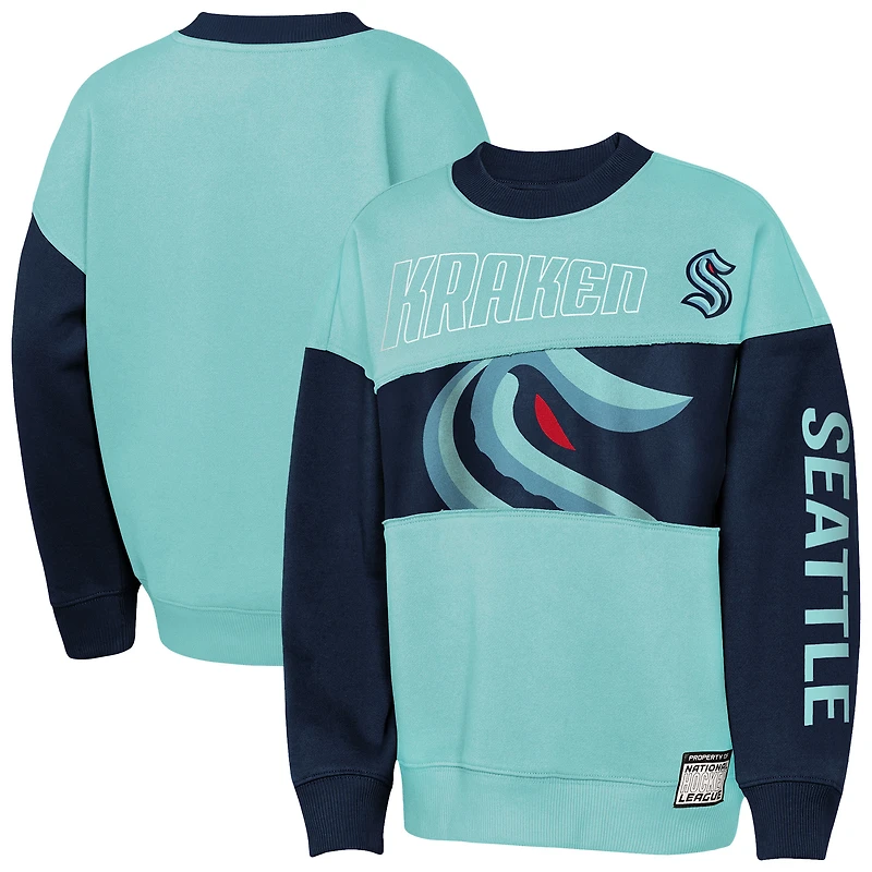 Youth Outerstuff  Light Blue/Deep Sea Blue Seattle Kraken Impact Player Sweatshirt