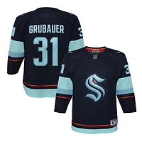 Maillot domicile Premier de Philipp Grubauer, joueur des Seattle Kraken, couleur Deep Sea Blue - Jeune