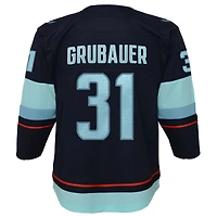 Youth Philipp Grubauer Deep Sea Blue Seattle Kraken Home Premier Player - Jersey