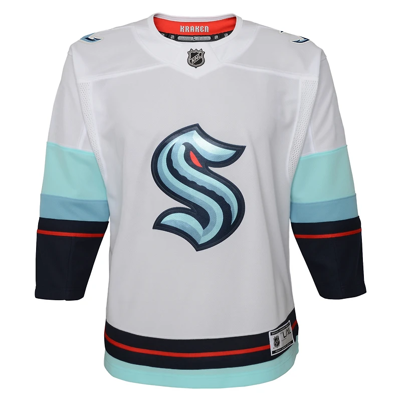 Youth White Seattle Kraken Away - Premier Jersey