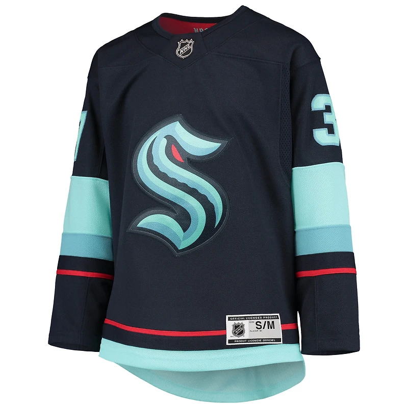 Maillot de joueur Yanni Gourde Deep Sea Blue Seattle Kraken Home Premier Player pour jeunes