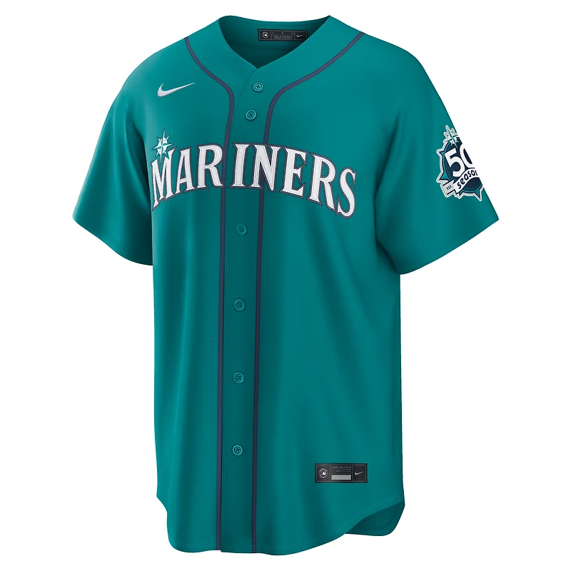 Men's Nike Cal Raleigh Teal Seattle Mariners Alternate 50th Season Patch Stadium Jersey