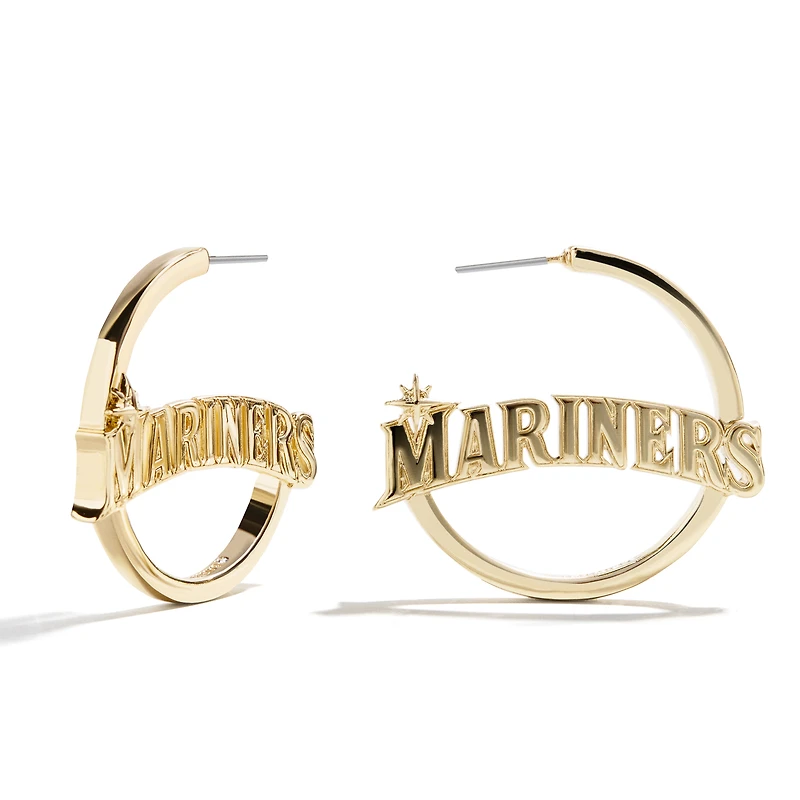 BaubleBar Seattle Mariners Wordmark Hoop Earrings