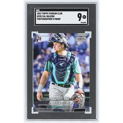 Cal Raleigh Seattle Mariners 2022 Topps Stadium Club Photographer's Proof #255 SGC Authenticated 9 Rookie Card