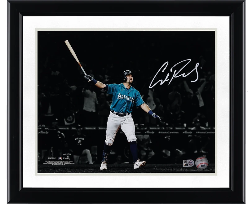 Cal Raleigh Seattle Mariners Autographed 11" x 14" Home Run Spotlight Photograph