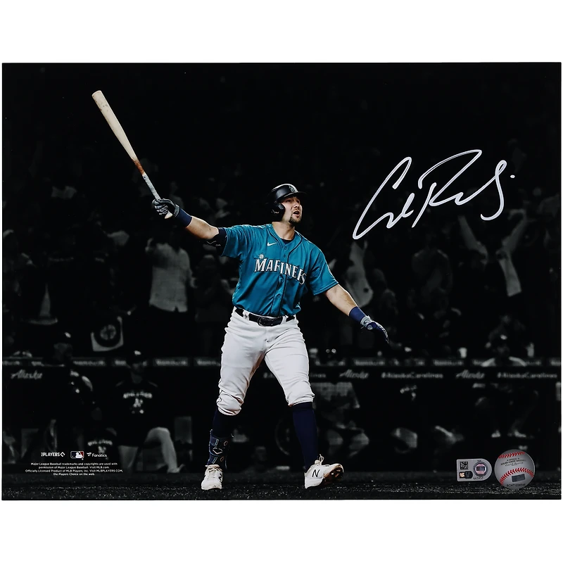 Cal Raleigh Seattle Mariners Autographed 11" x 14" Home Run Spotlight Photograph