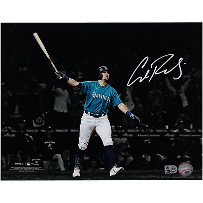 Cal Raleigh Seattle Mariners Autographed 11" x 14" Home Run Spotlight Photograph