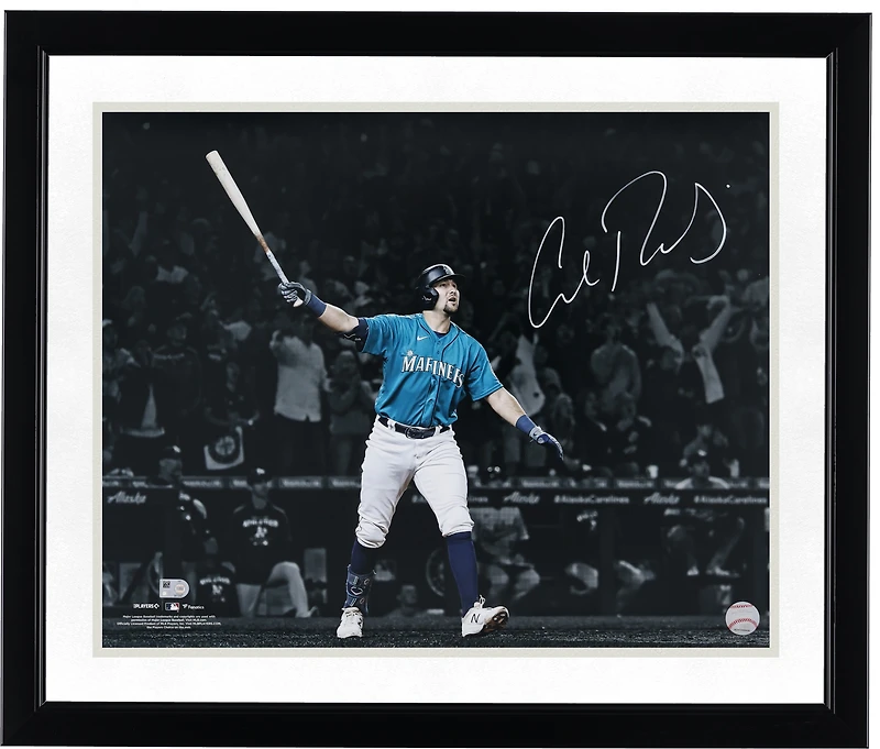 Cal Raleigh Seattle Mariners Autographed 16" x 20" Home Run Spotlight for Playoffs Photograph