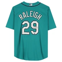 Maillot réplique vert Nike autographié des Mariners de Seattle, porté par Cal Raleigh