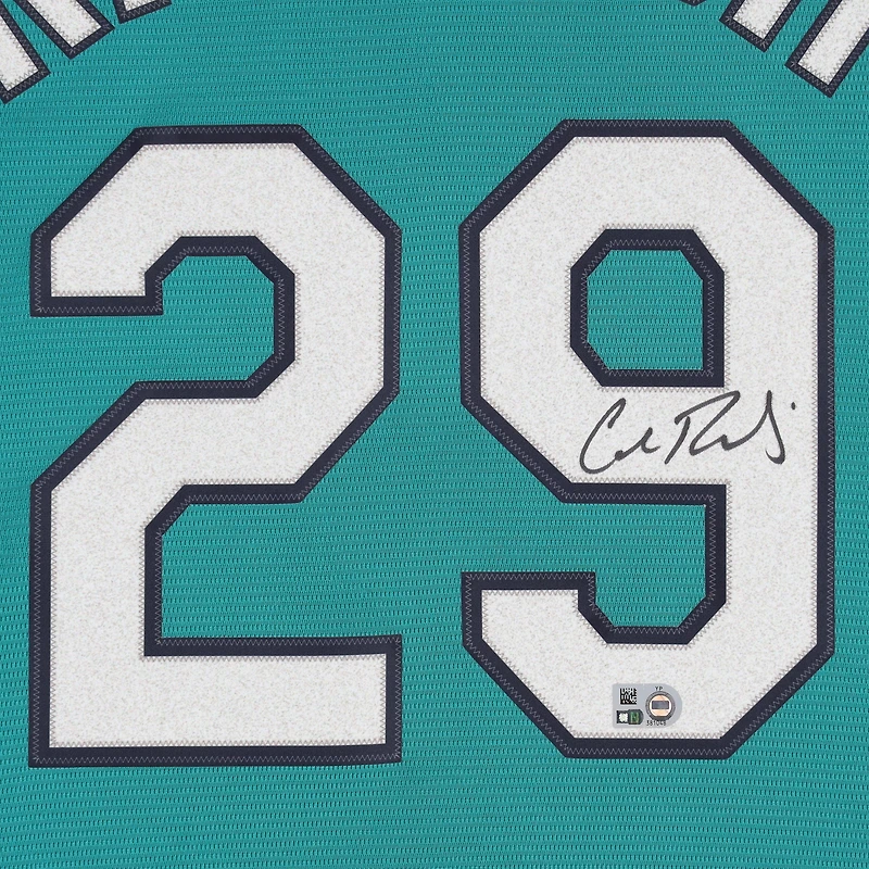 Maillot réplique vert Nike autographié des Mariners de Seattle, porté par Cal Raleigh