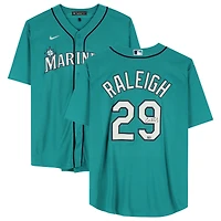 Maillot réplique vert Nike autographié des Mariners de Seattle, porté par Cal Raleigh