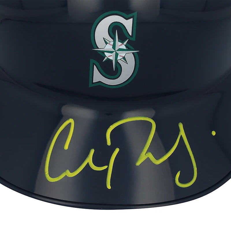 Mini casque de frappeur autographié par Cal Raleigh des Seattle Mariners