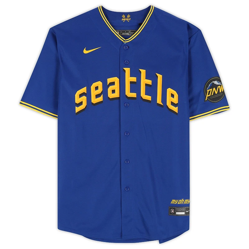 Cal Raleigh Seattle Mariners Autographed Nike City Connect Replica Jersey