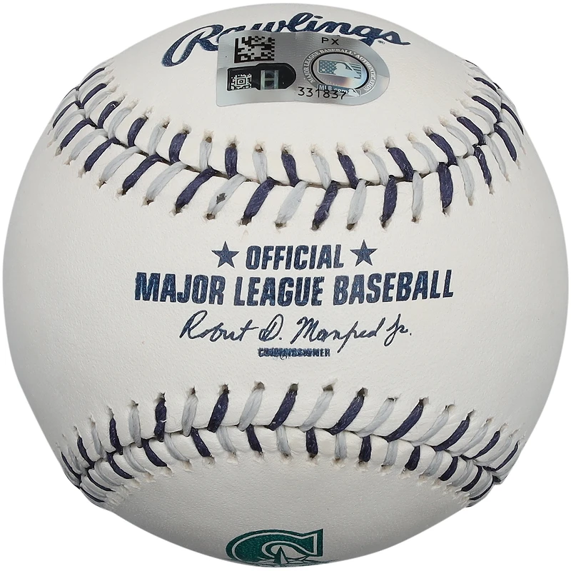 Cal Raleigh Seattle Mariners Autographed Team Color Laces Baseball