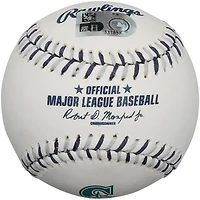 Cal Raleigh Seattle Mariners Autographed Team Color Laces Baseball