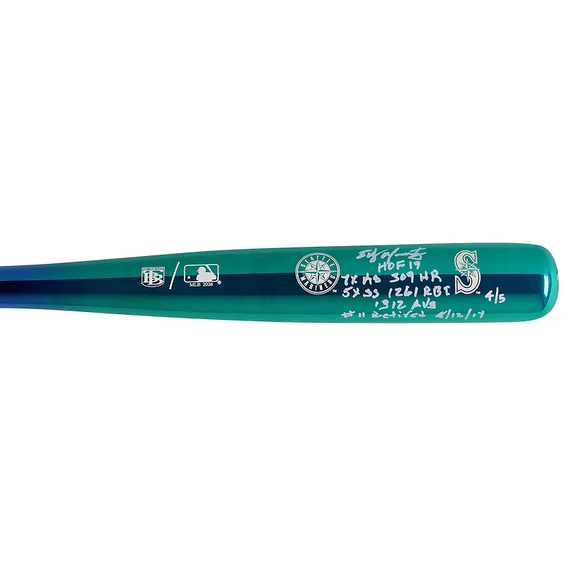 Edgar Martínez Seattle Mariners Autographed Big Time Bats Chrome Bat with Multiple Inscriptions