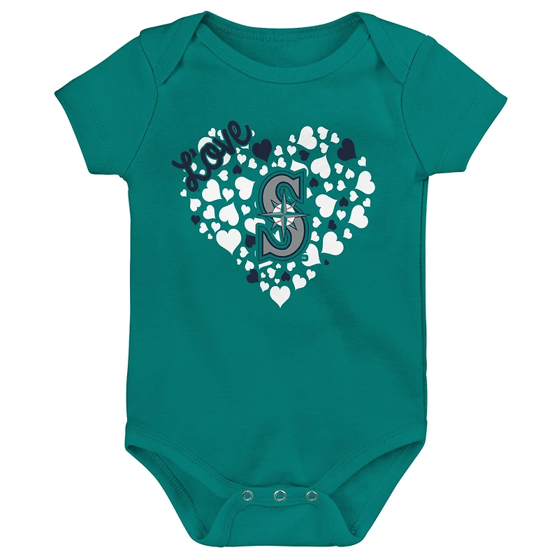 Ensemble de 3 bodys Home Run fanatiques pour filles Seattle Mariners