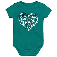 Ensemble de 3 bodys Home Run fanatiques pour filles Seattle Mariners