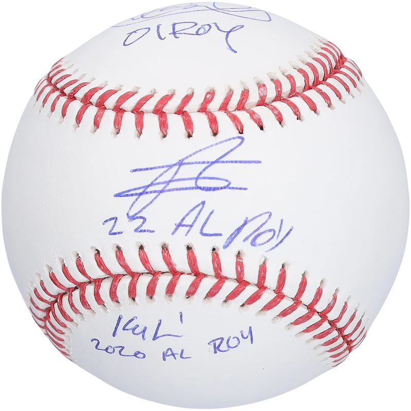 Ichiro Suzuki, Julio Rodriguez & Kyle Lewis Seattle Mariners Autographed Baseball with Multiple Rookie of the Year Inscriptions