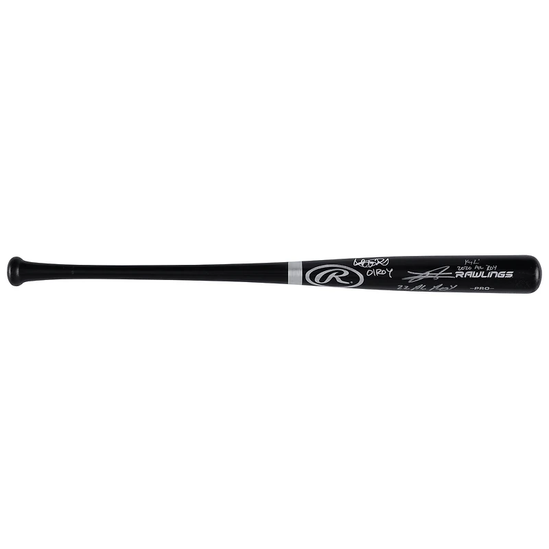 Ichiro Suzuki, Julio Rodriguez & Kyle Lewis Seattle Mariners Autographed Rawlings Pro Bat with Multiple Rookie of the Year Inscriptions