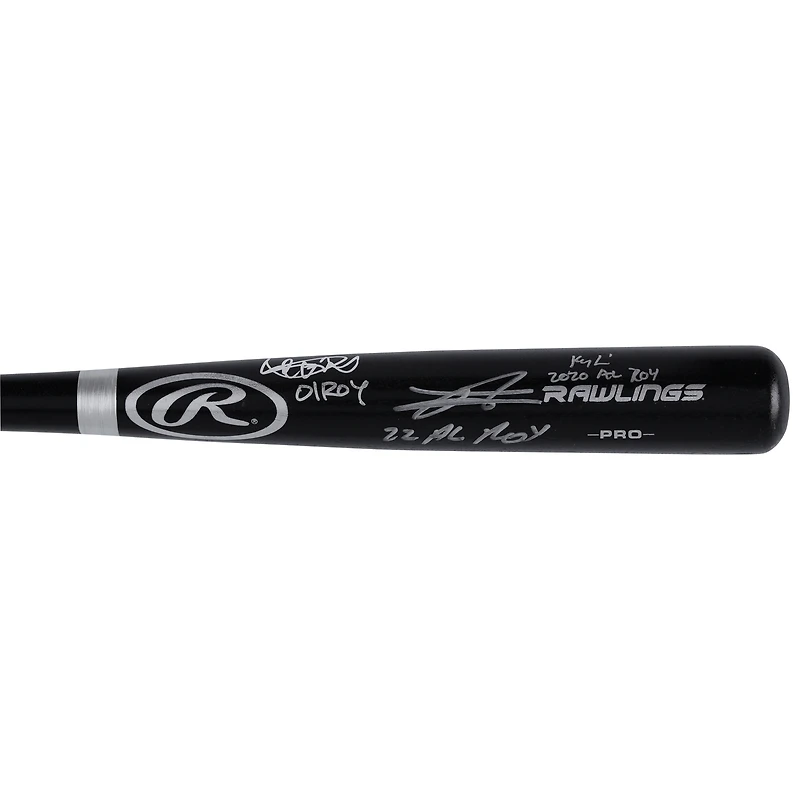 Ichiro Suzuki, Julio Rodriguez & Kyle Lewis Seattle Mariners Autographed Rawlings Pro Bat with Multiple Rookie of the Year Inscriptions