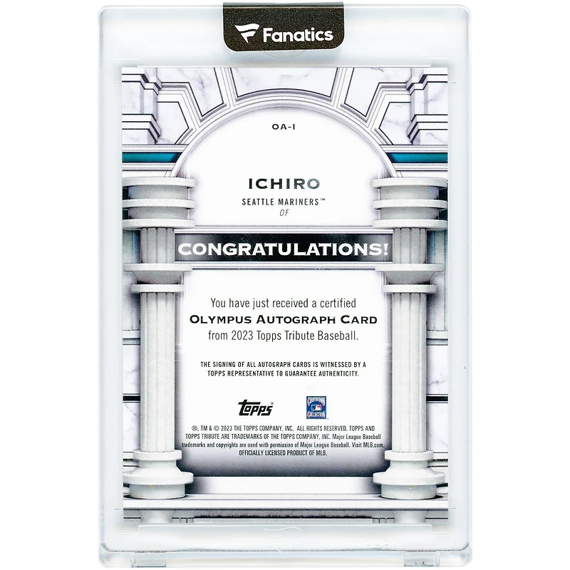 Ichiro Suzuki Seattle Mariners Autographed 2023 Topps Tribute Olympus Red #OA-I #10/10 Card