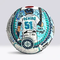 Balle de baseball autographiée par Ichiro Suzuki (Seattle Mariners) - Illustration de Charles Fazzino - NF70445980