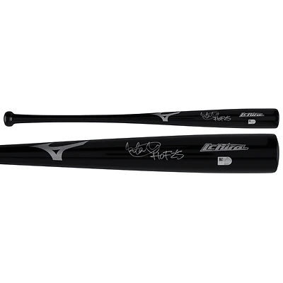 Batte de baseball Mizuno noire dédicacée par Ichiro Suzuki des Seattle Mariners avec inscription « HOF 25 »