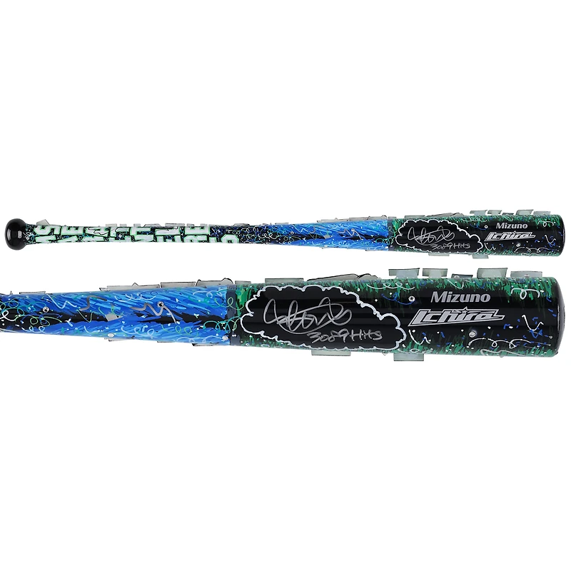 Ichiro Suzuki Seattle Mariners Autographed Mizuno Game Model Bat with "3,089 Hits" Inscription - Art by Charles Fazzino - RG1331309