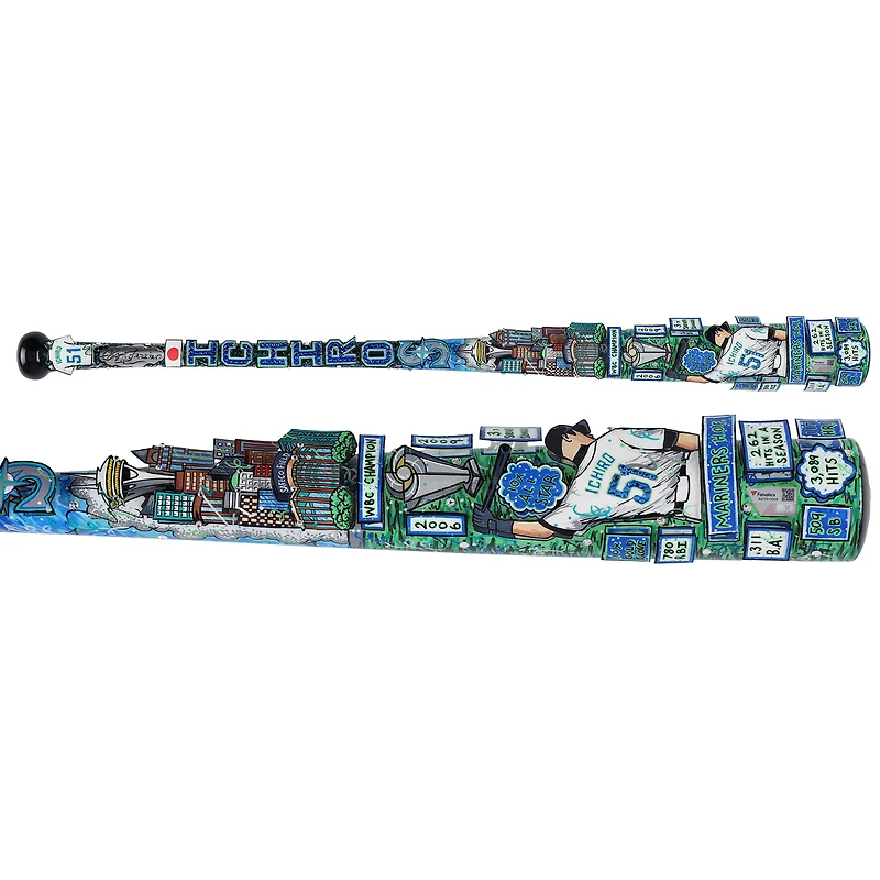 Ichiro Suzuki Seattle Mariners Autographed Mizuno Game Model Bat with "3,089 Hits" Inscription - Art by Charles Fazzino - RG1331309