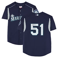Ichiro Suzuki Seattle Mariners Autographed Navy Mitchell & Ness Batting Practice Jersey with "HOF 25" Inscription