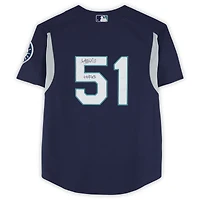 Ichiro Suzuki Seattle Mariners Autographed Navy Mitchell & Ness Batting Practice Jersey with "HOF 25" Inscription