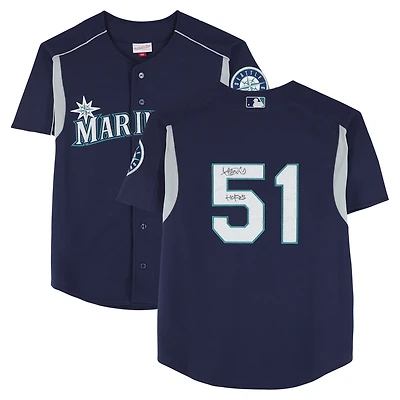Ichiro Suzuki Seattle Mariners Autographed Navy Mitchell & Ness Batting Practice Jersey with "HOF 25" Inscription