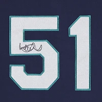 Maillot d'entraînement au bâton Mitchell & Ness bleu marine autographié par Ichiro Suzuki des Mariners de Seattle