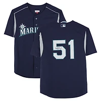 Ichiro Suzuki Seattle Mariners Autographed Navy Mitchell & Ness Batting Practice Jersey