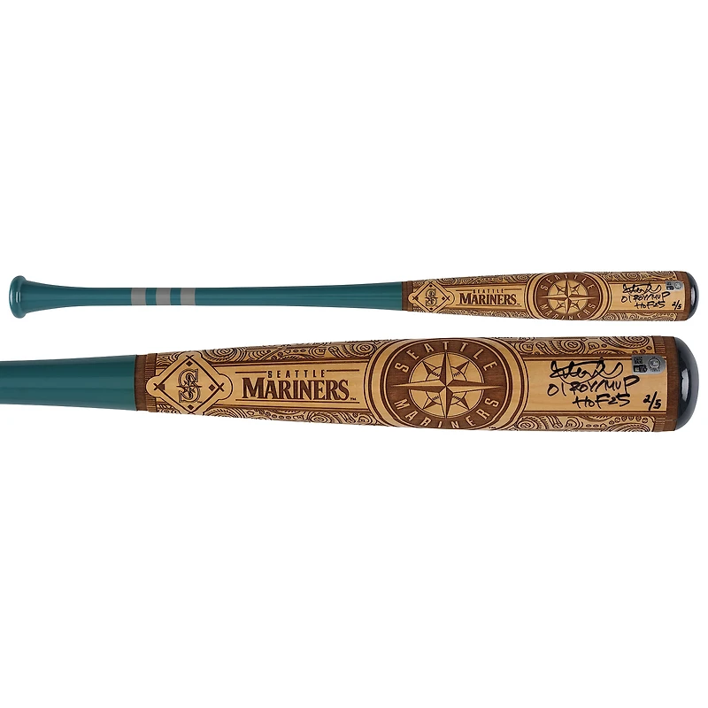 Bâton Pillbox Bat Company autographié par Ichiro Suzuki (Seattle Mariners) avec inscriptions multiples - Édition limitée à 5 exemplaires