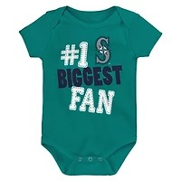Infant Fanatics Seattle Mariners Fan Pennant 3-Pack Bodysuit Set
