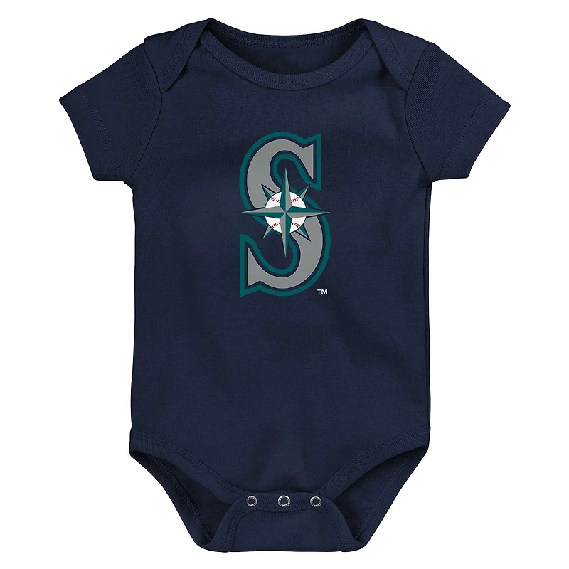 Infant Fanatics Seattle Mariners Fan Pennant 3-Pack Bodysuit Set