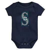 Infant Fanatics Seattle Mariners Fan Pennant 3-Pack Bodysuit Set