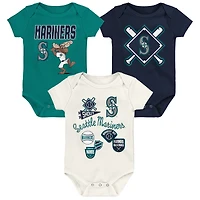 Infant Outerstuff Seattle Mariners Home Plate 3-Piece Bodysuit Set