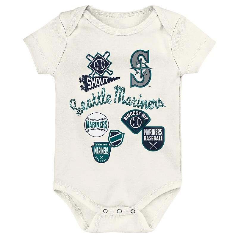 Infant Outerstuff Seattle Mariners Home Plate 3-Piece Bodysuit Set
